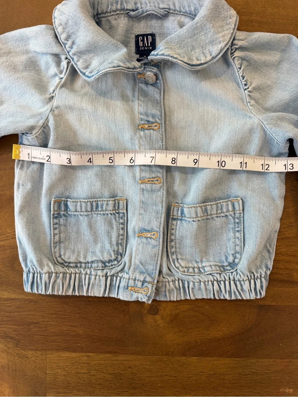 GAP Pale Blue Kids Denim Jacket with Rounded Collar